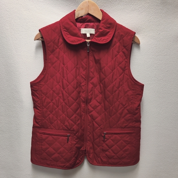 Talbots Jackets & Blazers - Talbots Red Lightweight Quilted Zip Front Red Vest
